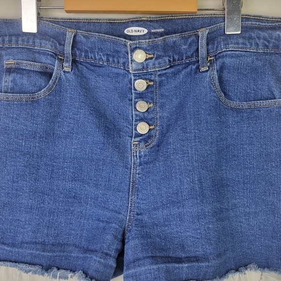 Old Navy Boyfriend Jean Shorts Button Fly Frayed Hem 14 - Picture 2 of 9